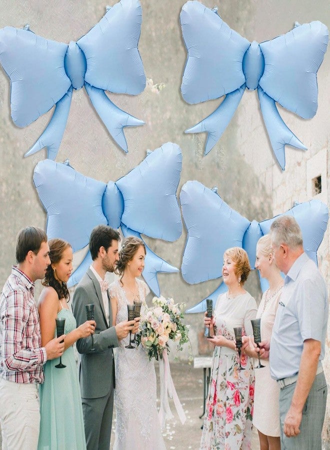 Tagberoy 4 Pcs Large Bow Balloons, Blue Bow Balloon Coquette Balloons for Blue Bow Party Decorations Coquette Birthday Decorations - Image 5